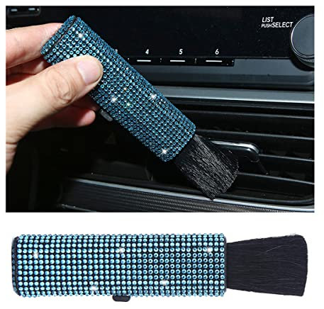 JNNJ Auto-Reinigungsbürste zum Abstauben, Auto-Detailing-Bürste, Fahrzeug-Universalbürste mit weichen Borsten für die Innen- und Außenpflege von Autos(Blau)