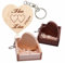 Clé USB personnalisée + coffret cadeau en bois massif avec gravure du texte au choix, cœur, amour, mariage, gravure au choix, 32/64/128 Go 3.0, idée cadeau personnalisée (érable, 32 Go 3.0)