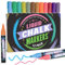 SAKEYR Kreidestifte für Tafel Abwaschbar, 12 Retro-Farbe Kreidestifte für Fenster 6mm Whiteboard Marker, Kreidemarker Fensterstifte für Fensterfarben Kinder