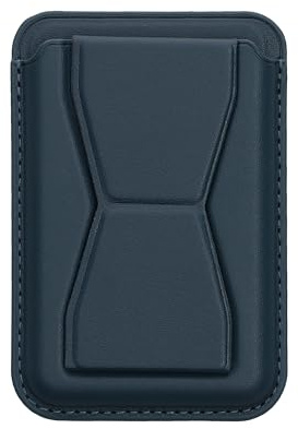 kwmobile Stick-on Kartenhalter für Smartphones - Kunstleder Halter mit Standfunktion - 65 x 95 mm - Platz für 2 Karten - Dunkelblau