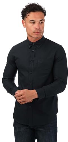 Ben Sherman Oxford-Hemd für Herren, langärmelig, Blau, dunkles marineblau, S