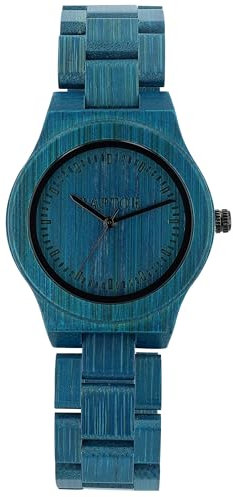 Raptor Raina Damen-Holz Uhr Bambus Analog Quarz RA10188 (blau)