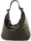 modamoda de 337 Damen Leder Schultertasche Shopper Large handmade in Italy, Farbe:Schwarz-Metallic