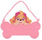 Widdop Paw Patrol Skye Holzschild zum Aufhängen, Schlafzimmer-Türschild, Geschenk für Kinder, Rosa
