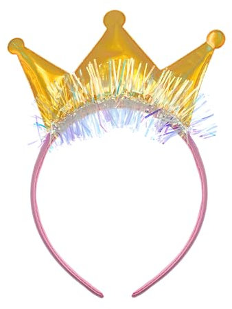 Oblique Unique® Haarreifen Krone irisierend Prinzessin Krönchen Königin Kopfschmuck Accessoire für Weihnachten Fasching Karneval
