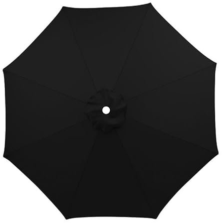 XRDSHY Sonnenschirm Ersatzbezug 3m 8 Streben, UV-Schutz Ampelschirm Bezug, Wasserdicht Schirmbezug Sonnenschirm Ersatzteile für Balkon, Garten, Pool und Strand, Schwarz