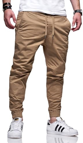 behype. Herren Hose Chino Jogger Jeans Chinohose Cargohose Freizeithose Gummibund Stretch
