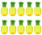 Fiorky 10 Stück Kunststoff-Erdbeer-Ananas-Trinkbecher mit Strohhalm, Partybecher, Obstform, Wasserbecher, Hawaii-Party-Dekoration, Luau, Sommer, Strand, Pool, Party-Dekoration (10 Stück An