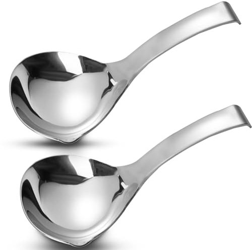 Realand Suppenkelle, Suppenkelle, Suppenlöffel aus Edelstahl 304 mit Ausgießer, große Schöpfkelle, Löffel, Kochutensilien, Schöpflöffel zum Servieren, Metallschöpflöffel, Soßenkelle