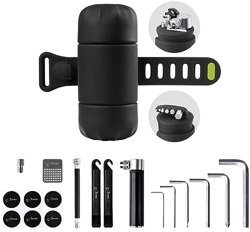 BONE Bike Portable Tool Kit – Kit Réparation Vélo 14-en-1 avec Pompe et Clé – Capsule Étanche & Anti-Rayures – Accessoire Multifonction pour Vélo de Route, VTT et Vélo Électrique, Entretien d’Urgence