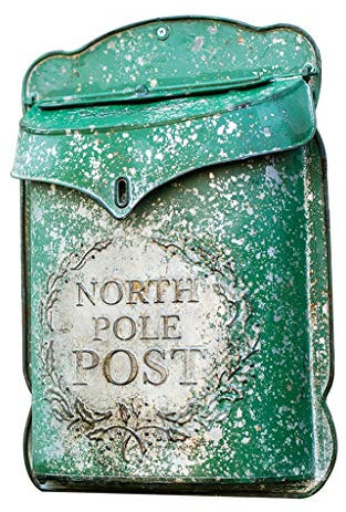 GNbow Wandmontierter Briefkasten, Wandmontierter Briefkasten Aus Eisen for Den Außenbereich, Villa Retro Postkartenkasten Briefkasten