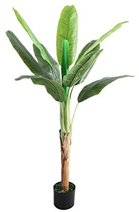 ZONABSQQ Lebensechter Kunstbaum Künstlicher Bananenbaum, simulierter großblättriger Bananenbaum, 140 cm hohe künstliche Baumpflanze für Innen- und Außendekoration Dekorationspflanze