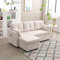 YESGIGA Multifunktionales Schlafsofa mit Stauraum und ausziehbarem Bett, Chaiselongue-Wechselsofa, Sektionssofa mit Stauraumsitzen (Beige+Velvet)
