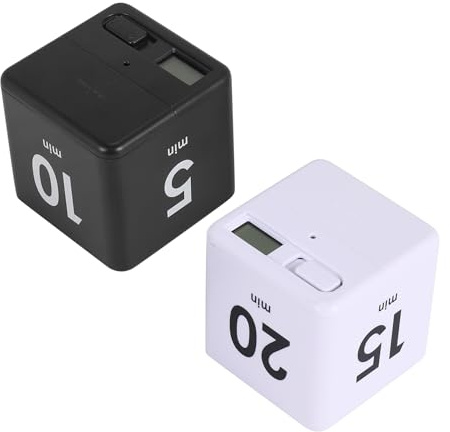 Swiixxer 2 StüCke WüRfel- Schwerkraftsensor Flip KüChentimer für Zeitmanagement und Countdown 1-3-5-10,15-20-30-60Minutes