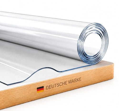 Tischfolie als transparenter Tischschutz, transparente Folien-Tischdecke, Schmutzabweisend, abwischbar und individuell zuschneidbar – 2 mm