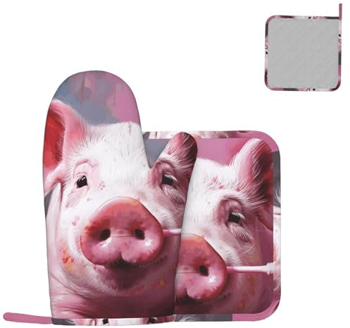 Ofenhandschuhe Topflappen 2Er Set Tier Grillhandschuhe Küchendekoration Topfhandschuhe, Für Küche, BBQ, Backen