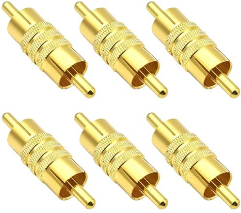 Greluma 6 Pz Connettori RCA maschio maschio, adattatore accoppiatore RCA maschio per balun AV video CCTV
