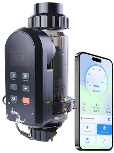 Salzchlorgenerator für Pool, selbstreinigender Chlorinator mit Titanplatten und APP-Fernbedienung, Salzwasser-Pool-Chlorinatorsystem,20g/h(10-25K)