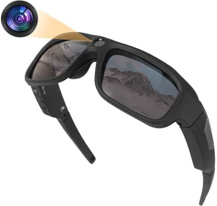 JJPOBYL 4K Sport Camera Sunglasses, 2160P FHD Sports & Action Video Cameras for Outdoor Sports (64GB TF Card Not Included)