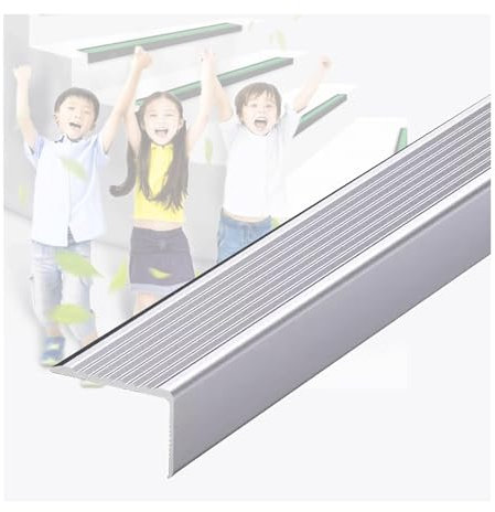 Songnim L-Formteil, Treppenkantenverkleidung aus Aluminium, rutschfeste Türschwellenkante, Bodenübergangsleiste, Sicherheits-Eckenschutz für den Innen- und Außenbereich