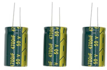 HUABAN 5 Stück 50V 4700UF 22x35mm Hochfrequenz-LowESR-Einsteck-Aluminium-Elektrolytkondensator mit grüner Schrumpfhülse 50 Volt 4700 UF