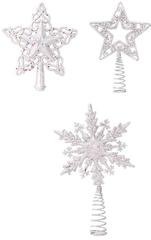 Flaroey Christmas Tree Sparkling Stars Christmas Tree Snowflake Ornaments Home Silver