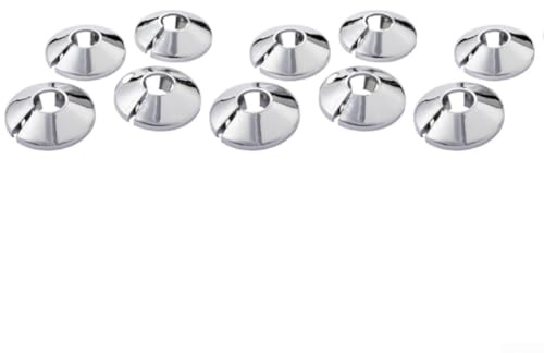 YobiLife Radiator Pipe Covers 15mm, Snap-On Plastic Collars for Home Protection and Decoration, 4.5cm Outer Diameter Heat Resistant Sleeves(10PCS Chrome)