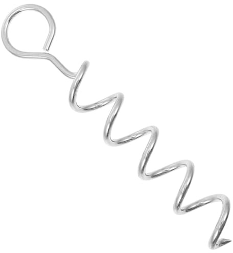 BATHVEVE Schwere Spiral Erdanker für Hunde mit Griff, Eisen, Silber