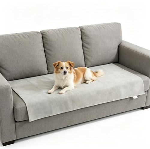 KoolYouth wasserdichte Hundedecke aus Cord für Hunde & Katzen, 70x120 cm rutschfeste Hundematte für Sofa Couch Bett, Kratzfest & weich, 5-Schicht Schutz, waschbare Haustierdecke, Urinschutz, Grau