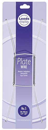 Leeds Display : PW50WL : Wire Plate Hanger No.5 : White : 36-46cm/ 14-18 Inch