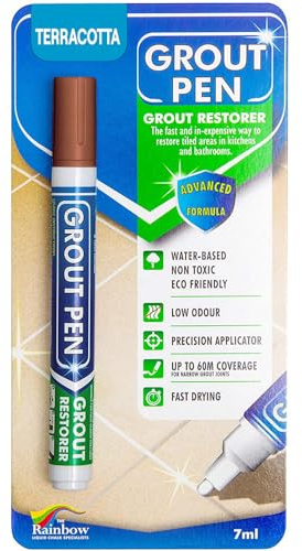 Grout Pen - Designed for restoring tile grout in bathrooms & kitchens (Terracotta)
