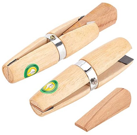 PH PandaHall 2 Pack Wooden Ring Clamp Ring Jewelers Holder Benchwork Hand Tool for Polishing Repairing Rings Vice With Wedge Lock Wedge Leather Stone Setting Engraving Jewelry Making Tool Valentine