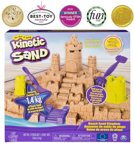 Kinetic Sand - Beach Sand Kingdom Playset with 3lbs of Beach Sand, for Ages 3 and Up