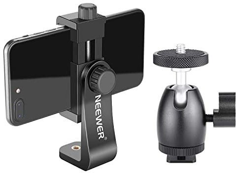 Neewer 360 Degree Vertical Rotating Smartphone Holder with Ball Joint for iPhone X 8 7 Plus 7 6 Plus, Samsung S8 S7 S6 and Other Phones Width Between 1.9-3.9 Inches/4.8-10 cm (Black)