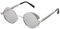Ultra Silber Steampunk Stil Runde Sonnebrille für Herren und Frauen UV400-Schutz Retro Cyber Goggles Metall Rand Gothic Punk