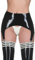 Strumpfgürtel aus Latex für Strümpfe, klassischer Strapsgürtel, vier Clips, Schwarz, 0,4 mm, schwarz, Klein