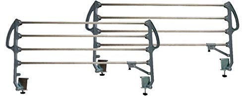 Duérmete Online - Juego de Barandillas Metálicas Geriátricas Abatibles INOX Reforzadas para Cama Articulada con 4 Barras