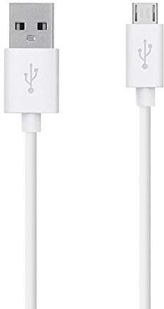 Just Accessories® For Samsung Galaxy A10, A10s Extra Long Charger Micro USB Cable Power Lead Data Sync (25cm 0.25 Metre, White)