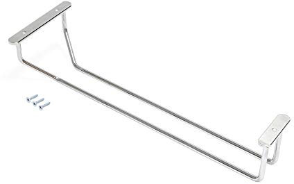 Emuca - Gläserhalter für Möbel, Gläserschiene für Regale oder Bars, 340 mm, Stahl, verchromt