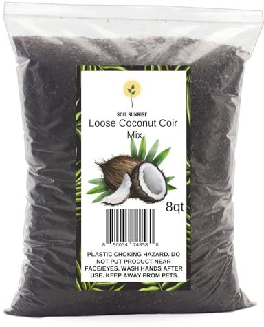 MELARQT Loose Coconut Coir Mix, Coconut Coir for Gardening, and Reptile Substrate, All Natural, PH Balanced Double Washed Coco Peat - 8QTs