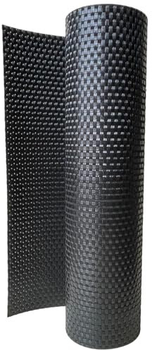 workingHOUSE Terrassen Balkonbespannung Meterware 100 cm Höhe - Sichtschutz aus Polyrattan, Sichtschutzstreifen, Balkon (Schwarz)