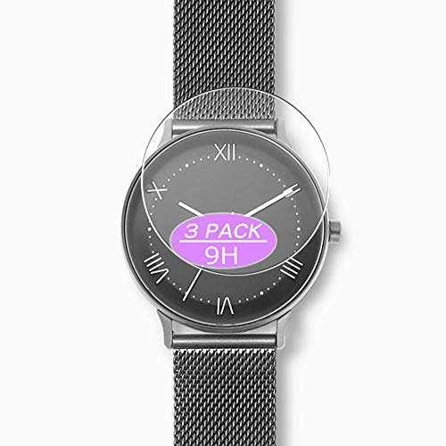 Vaxson Lot de 3 films protecteurs d'écran en verre trempé pour boîtier de montre Skagen Nillson - Taille 40 mm - Film protecteur 9H