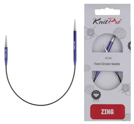 KnitPro K47059 Rundstricknadel, Metal, Blau, 25cm / 4.5mm
