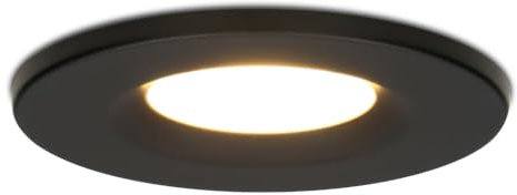 HOFTRONIC - Venezia LED Einbaustrahler Flach 45mm Schwarz 230V - IP65 Wasserdicht - 6W 650 Lumen - 2700K Extra Warmweiß - Dimmbar Spots für Badezimmer, Außenbereich, Küche, Wohnzimmer