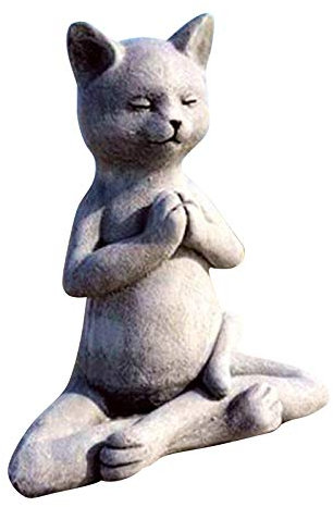 Meditation Statue Katze Statue Hunde-Statue Zen Deko Figur Harz Meditation Yoga Decor,Meditation Yoga Zen Hund Statue Hund Buddha,Feng Shui Ornament Skulptur,Sammlung Handwerk,Rasen Garten Dekor (C)