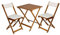 Spetebo Holz Sitzgruppe aus Akazie mit Stuhl Kissen - 2X Klappstuhl + Klapptisch - Holz Balkon Möbel Set Bistrotisch Bistrostuhl