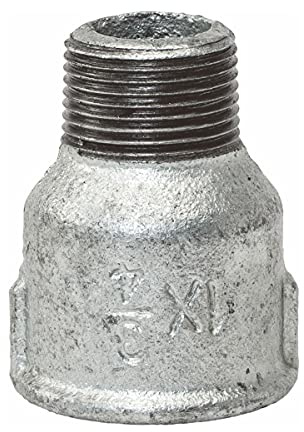 Temperguss-Gewindefitting verzinkt Reduziermuffe, IG x AG 1 1/4 x 3/4 Zoll, Typ 246, DVGW