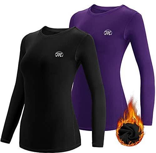 MEETWEE Damen U4s Shirt, Schwarz Lila, S