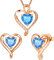 LAVUMO Parure Bijoux Femme Collier Boucles d'Oreilles Parure pour Femmes (Or Rose-Décembre)