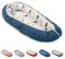 ULLENBOOM Babynest - 100% OEKO-TEX Materialien & Made in EU, Blau Wale - Babynestchen Neugeborene aus kuscheliger Baumwolle, Ideal als Reisebett & Kuschelnest geeignet